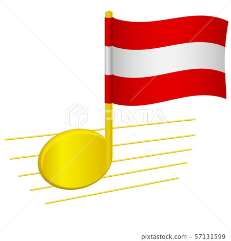Austria flag and musical note 57131599