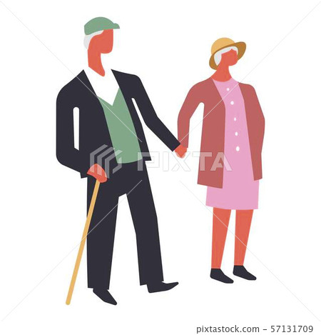 Senior people walking together and holding each Senior people walking together and holding each 57131709