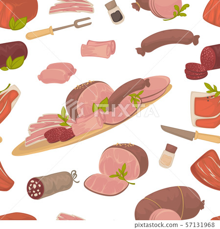 Meat food, steak and sausages with spice in glass Meat food, steak and sausages with spice in glass 57131968
