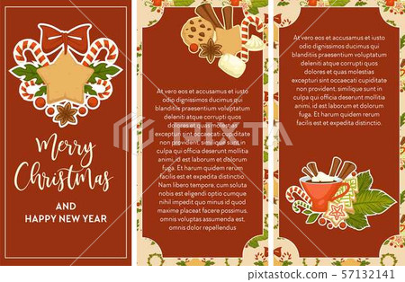 Merry Christmas and happy New Year poster with 57132141