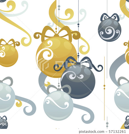 Christmas balls holiday decoration vector seamless Christmas balls holiday decoration vector seamless 57132261