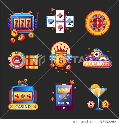 Casino poker game logos templates for online 57132262