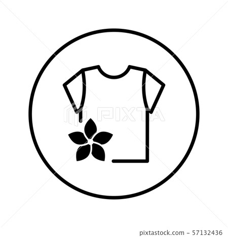 Washed T-shirt. Laundry Service. Icon. Editable Thin line. Vector illustration. Washed T-shirt. Laundry Service. Icon. Editable Thin line. Vector illustration. 57132436