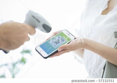 智能手機付款(應用程序屏幕是為Pixela創建的虛擬屏幕) 智能手機付款(應用程序屏幕是為Pixela創建的虛擬屏幕) 57132551