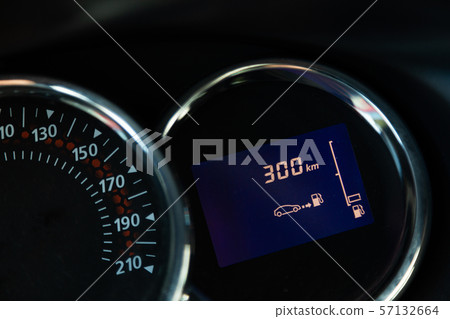 Close-up of black color speedometer inside modern automobile 57132664