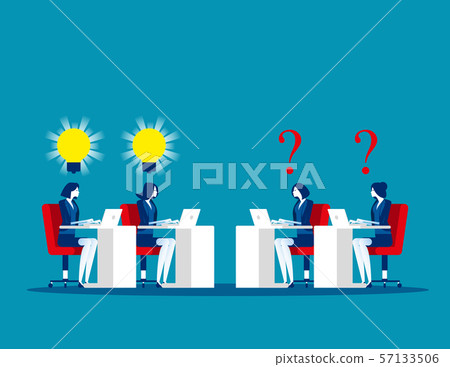 Two business team with thinking ideas. Concept 57133506