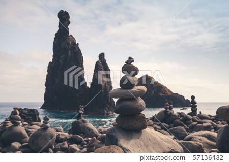 Cairns and dark rocky Islets, Madeira 57136482