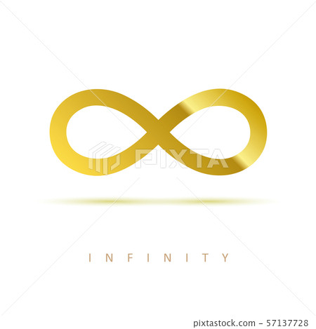 golden infinity symbol on white background golden infinity symbol on white background 57137728