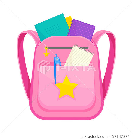 School Bag Clip Art Backpack Illlustration Vector Stock Vector