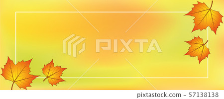 orange yellow backgraound with autumn leaves 57138138