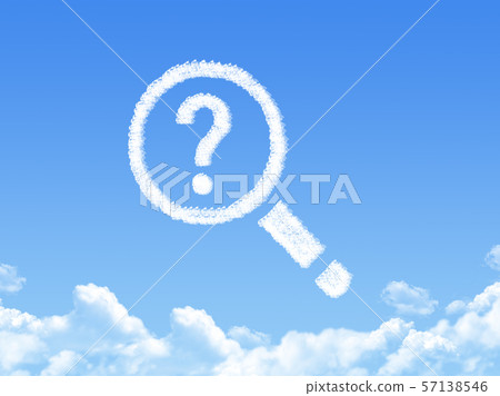 magnifying glass and question mark cloud shape magnifying glass and question mark cloud shape 57138546