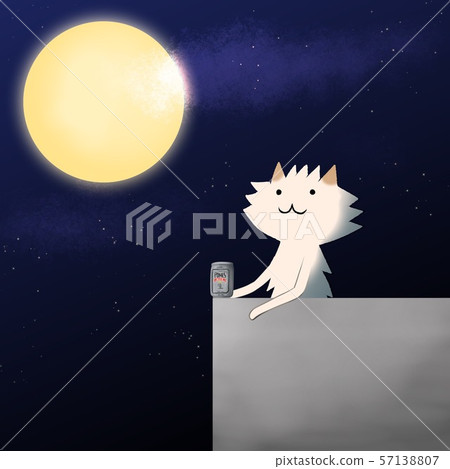 狗微明的例證在遊廊的在被月光照亮夜 狗微明的例證在遊廊的在被月光照亮夜 57138807