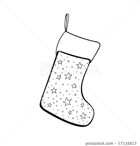 Christmas sock coloring book vector illustration Christmas sock coloring book vector illustration 57138813