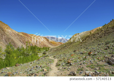 Kyzyl-Chin Valley,Altai Mountains,Russia.Colored Rocks Kyzyl-Chin Other Name Is Mars .Picturesque 57140513
