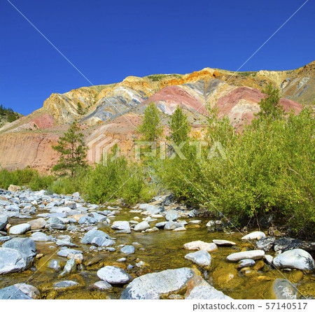 Kyzyl-Chin Valley,Altai Mountains,Russia.Colored Rocks Kyzyl-Chin (Other Name Is Mars).Picturesque 57140517