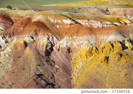 Mars mountains, the name of colored mountain protrusions in the mountains of Kyzyl-Chin. Altai 57140558