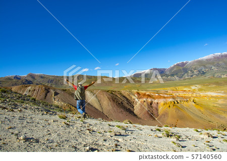 Mars mountains, the name of colored mountain protrusions in the mountains of Kyzyl-Chin. Altai 57140560