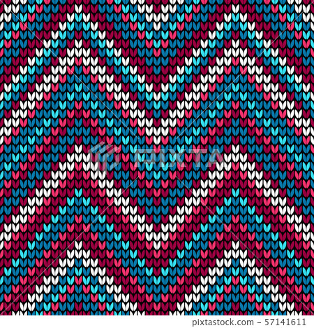 Seamless waves knitting pattern background