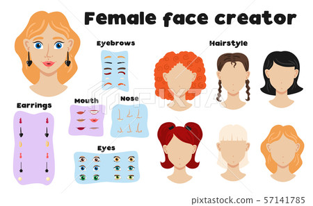 Female Face Creator Set 57141785