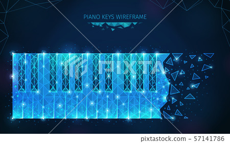 Wireframe Piano Keys Composition Wireframe Piano Keys Composition 57141786