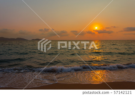 Thailand, Sea, Sunrise - Dawn, Gold Colored, No Thailand, Sea, Sunrise - Dawn, Gold Colored, No 57142121
