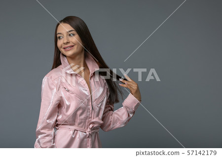 Beautiful Sexy Young Woman With Elegant Overall 57142179