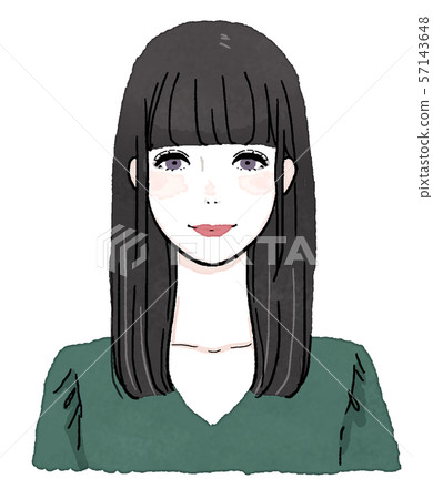 Watercolor illustration of a woman (upper body) Watercolor illustration of a woman (upper body) 57143648