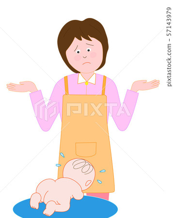 Parent scolding a crying baby 57143979