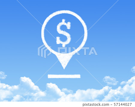 Dollar location marker cloud shape 57144027