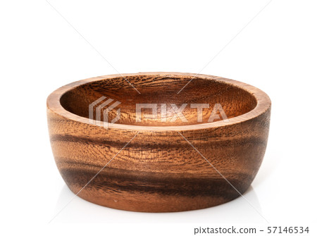 Round wooden bowl on white Round wooden bowl on white 57146534