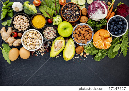 Ingredients for the healthy foods selection. The Ingredients for the healthy foods selection. The 57147327
