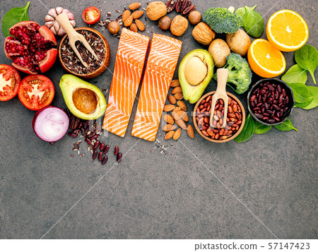 Ingredients for the healthy foods selection .The Ingredients for the healthy foods selection .The 57147423