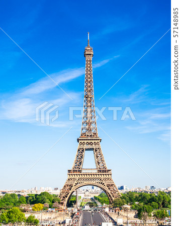 世界遺產巴黎塞納河埃菲爾鐵塔垂直位置 57148985