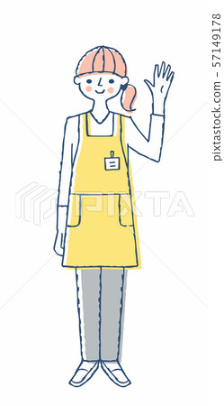 A young woman in an apron 57149178