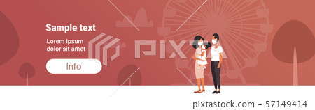 family in face masks walking outdoor toxic air pollution industry smog polluted environment concept 57149414