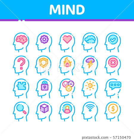 Mind Collection Elements Signs Vector Icons Set 57150470