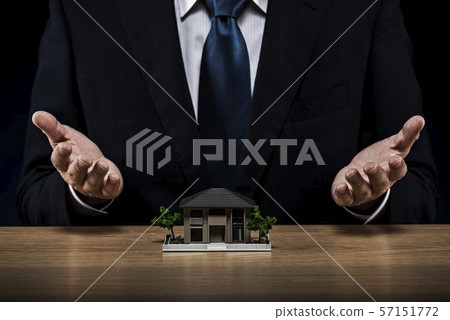 Businessman, detached house, model 57151772