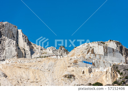 White Carrara marble quarry - Apuan Alps - Tuscany Italy White Carrara marble quarry - Apuan Alps - Tuscany Italy 57152406