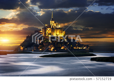 Mont Saint Michel at sunset, France Mont Saint Michel at sunset, France 57152719