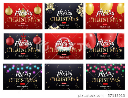 Christmas banner set. Merry Xmas 2020 holiday background design layout templates Christmas banner set. Merry Xmas 2020 holiday background design layout templates 57152913