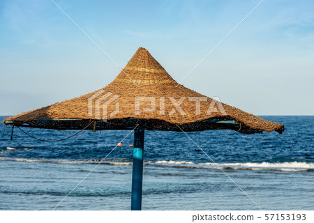 Straw beach umbrella - Red Sea Egypt Africa 57153193
