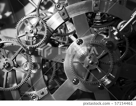 Clock mechanism, fragment with many gears 57154461