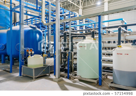 Large industrial water treatment and boiler room. 57154998