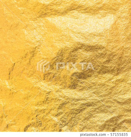 Gold foil leaf metallic wrapping paper shiny texture background for wall paper decoration element 57155835