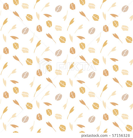 Seamless pattern with oat flakes on white background. Cereal plants, agriculture industry organic Seamless pattern with oat flakes on white background. Cereal plants, agriculture industry organic 57156328