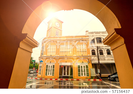 Phuket old town landmark . Phuket old town landmark . 57156437