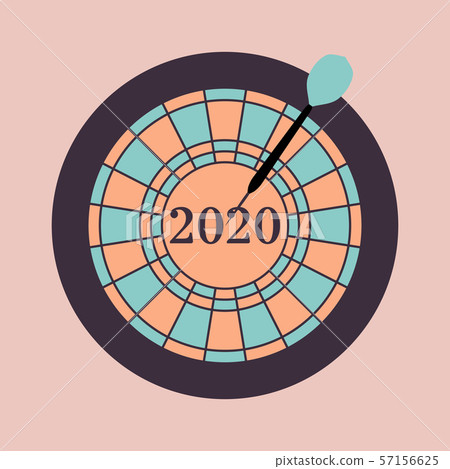 Happy New Year Vector 2020 Darts hit target 57156625