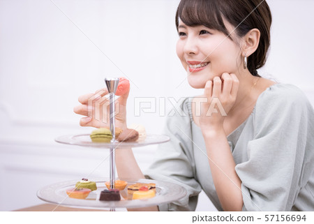 Ladies Afternoon Tea Sweets Baked Goods 57156694