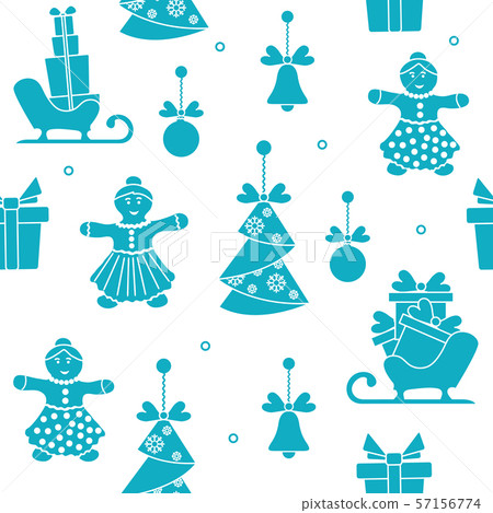 Seamless pattern with christmas, new year symbols 57156774