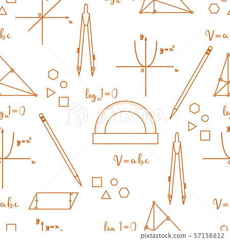 Mathematical scientific vector seamless pattern 57156812